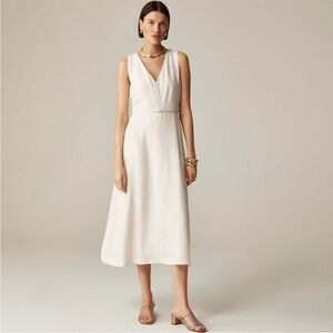 NWT J.CREW Mathilde V-Neck Dress in Luster Canvas